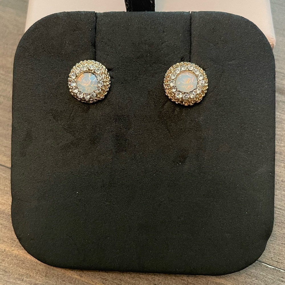 IRIDESCENT crystal and rhinestone post earrings